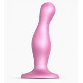 Розовая насадка Strap-On-Me Dildo Plug Curvy size M - Strap-on-me - купить с доставкой в Новочеркасске