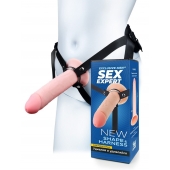 Мужской полый страпон на регулируемых ремешках - 22 см. - Sex Expert - купить с доставкой в Новочеркасске