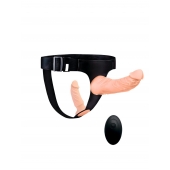 Женский страпон с 2 насадками, вибрацией и пультом ДУ - Erowoman-Eroman - купить с доставкой в Новочеркасске