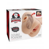 Телесный мастурбатор с вибрацией Double Pounder Vibrating Squeeze Stroker - Pipedream - в Новочеркасске купить с доставкой