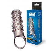 Дымчатая насадка на пенис с шипами и выпуклостями - 12 см. - Sex Expert - в Новочеркасске купить с доставкой