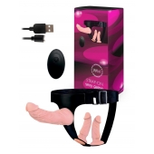 Женский страпон с 3 насадками и вибрацией - Erowoman-Eroman - купить с доставкой в Новочеркасске