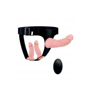 Женский страпон с 3 насадками и вибрацией - Erowoman-Eroman - купить с доставкой в Новочеркасске