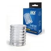 Прозрачная сквозная насадка на пенис с ребрышками - Sex Expert - в Новочеркасске купить с доставкой