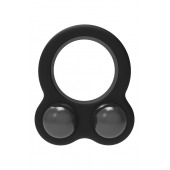 Черное эрекционное кольцо с утяжелителями Cockring Dual Weight - Dream Toys - в Новочеркасске купить с доставкой