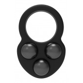 Черное эрекционное кольцо с утяжелителями - Dream Toys - в Новочеркасске купить с доставкой