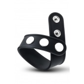 Черное эрекционное кольцо на кнопках - Blush Novelties - в Новочеркасске купить с доставкой