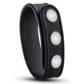 Черное эрекционное кольцо на кнопках - Blush Novelties - в Новочеркасске купить с доставкой