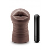 Коричневый мастурбатор-ротик Krystal Vibrating Masturbator - Blush Novelties - в Новочеркасске купить с доставкой