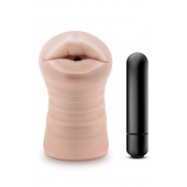 Телесный мастурбатор-ротик Nicole Vibrating Masturbator - Blush Novelties - в Новочеркасске купить с доставкой