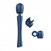 Синий вибромассажёр с насадками Man.wand Edgy - Manwan - в Новочеркасске купить с доставкой