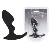 Черная анальная пробка для массажа простаты Double Ripple Silicone Prostate Massager - Shots Media BV - в Новочеркасске купить с доставкой