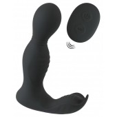 Черная анальная пробка с вибрацией, вращением и пультом ДУ RC Butt Plug with 2 Functions - Orion - в Новочеркасске купить с доставкой