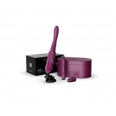 Фиолетовая секс-машина с функцией нагрева, насадками и присоской Sesh - Zalo - купить с доставкой в Новочеркасске