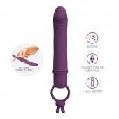 Сливовый вибратор с кольцом Cora - 15,5 см. - Baile