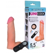 Фаллическая насадка Харнесс UNICOCK 5,5  с вибрацией - 17 см. - LOVETOY (А-Полимер) - купить с доставкой в Новочеркасске