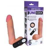 Фаллическая насадка Харнесс UNICOCK 6  с вибрацией - 18 см. - LOVETOY (А-Полимер) - купить с доставкой в Новочеркасске