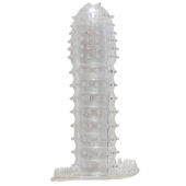 Гелевая прозрачная насадка c шипами - 12 см. - Toyfa Basic - в Новочеркасске купить с доставкой