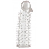 Прозрачная насадка на половой член с закрытой головкой и шипами - 12,5 см. - Toyfa Basic - в Новочеркасске купить с доставкой