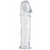 Гладкая прозрачная насадка с усиками под головкой - 12,5 см. - Toyfa Basic - в Новочеркасске купить с доставкой