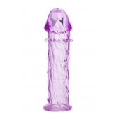 Гладкая фиолетовая насадка с усиками под головкой - 12,5 см. - Toyfa Basic - в Новочеркасске купить с доставкой