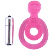 Розовая вибронасадка со стимулятор клитора   Язычок - Toyfa Basic - в Новочеркасске купить с доставкой