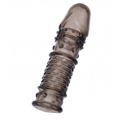 Дымчатая закрытая насадка ToyFa XLover с чешуйками и пупырышками - 13,5 см. - ToyFa - в Новочеркасске купить с доставкой