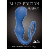 Синее эрекционное кольцо с анальной пробкой Double Pleasure Anal Plug - Lola Games - в Новочеркасске купить с доставкой