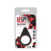 Чёрное эрекционное кольцо LIT-UP SILICONE STIMU RING 1 BLACK - Dream Toys - в Новочеркасске купить с доставкой