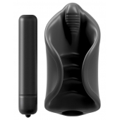 Чёрный мастурбатор Vibrating Silicone Stimulator с вибрацией - Pipedream - в Новочеркасске купить с доставкой