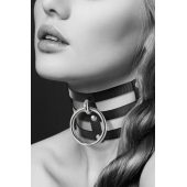 Чёрный тройной чокер с большим кольцом - Bijoux Pour Toi - купить с доставкой в Новочеркасске