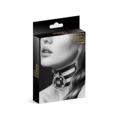Чёрный тройной чокер с большим кольцом - Bijoux Pour Toi - купить с доставкой в Новочеркасске