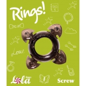 Чёрное эрекционное кольцо Rings Screw - Lola Games - в Новочеркасске купить с доставкой