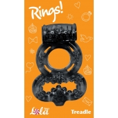 Чёрное эрекционное кольцо Rings Treadle с подхватом - Lola Games - в Новочеркасске купить с доставкой