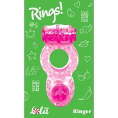 Розовое эрекционное кольцо с вибрацией Rings Ringer - Lola Games - в Новочеркасске купить с доставкой