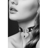 Черный чокер с замком в форме сердца - Bijoux Pour Toi - купить с доставкой в Новочеркасске