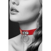 Красный узенький чокер с кольцом - Bijoux Pour Toi - купить с доставкой в Новочеркасске