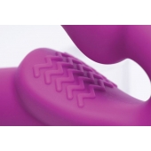 Ярко-розовый безремневой вибрострапон Evoke Vibrating Strapless Silicone Strap-on Dildo - XR Brands - купить с доставкой в Новочеркасске