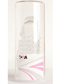 Гелевая прозрачная насадка с 2 отростками - 13 см. - Toyfa Basic - в Новочеркасске купить с доставкой