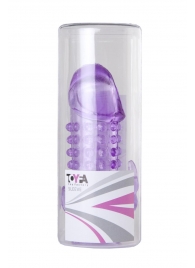 Закрытая фиолетовая насадка с 2 отростками - 13 см. - Toyfa Basic - в Новочеркасске купить с доставкой