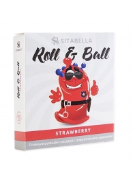 Стимулирующий презерватив-насадка Roll   Ball Strawberry - Sitabella - купить с доставкой в Новочеркасске