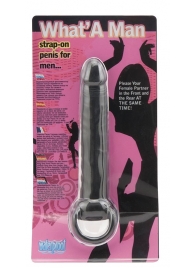 Чёрная насадка на пенис для анальной стимуляции WHATA MAN - 16 см. - Seven Creations - в Новочеркасске купить с доставкой