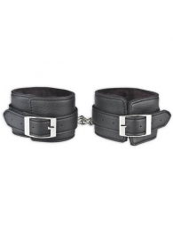 Черные фиксаторы для ног на цепи с мехом внутри - Lux Fetish - купить с доставкой в Новочеркасске