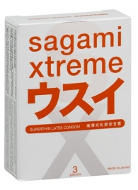 Ультратонкие презервативы Sagami Xtreme SUPERTHIN - 3 шт. - Sagami - купить с доставкой в Новочеркасске