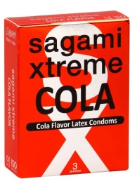 Ароматизированные презервативы Sagami Xtreme COLA - 3 шт. - Sagami - купить с доставкой в Новочеркасске