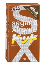 Презервативы Sagami Xtreme FEEL UP с точечной текстурой и линиями прилегания - 10 шт. - Sagami - купить с доставкой в Новочеркасске