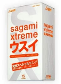 Ультратонкие презервативы Sagami Xtreme SUPERTHIN - 15 шт. - Sagami - купить с доставкой в Новочеркасске