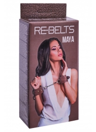 Коричневые кожаные наручники Maya - Rebelts - купить с доставкой в Новочеркасске