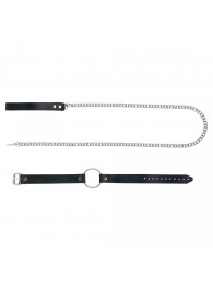 Черный поводок и чокер с кольцом Rada - Rebelts - купить с доставкой в Новочеркасске