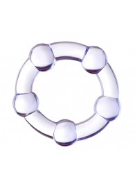 Фиолетовое эрекционное кольцо на пенис с бусинами - Штучки-дрючки - в Новочеркасске купить с доставкой